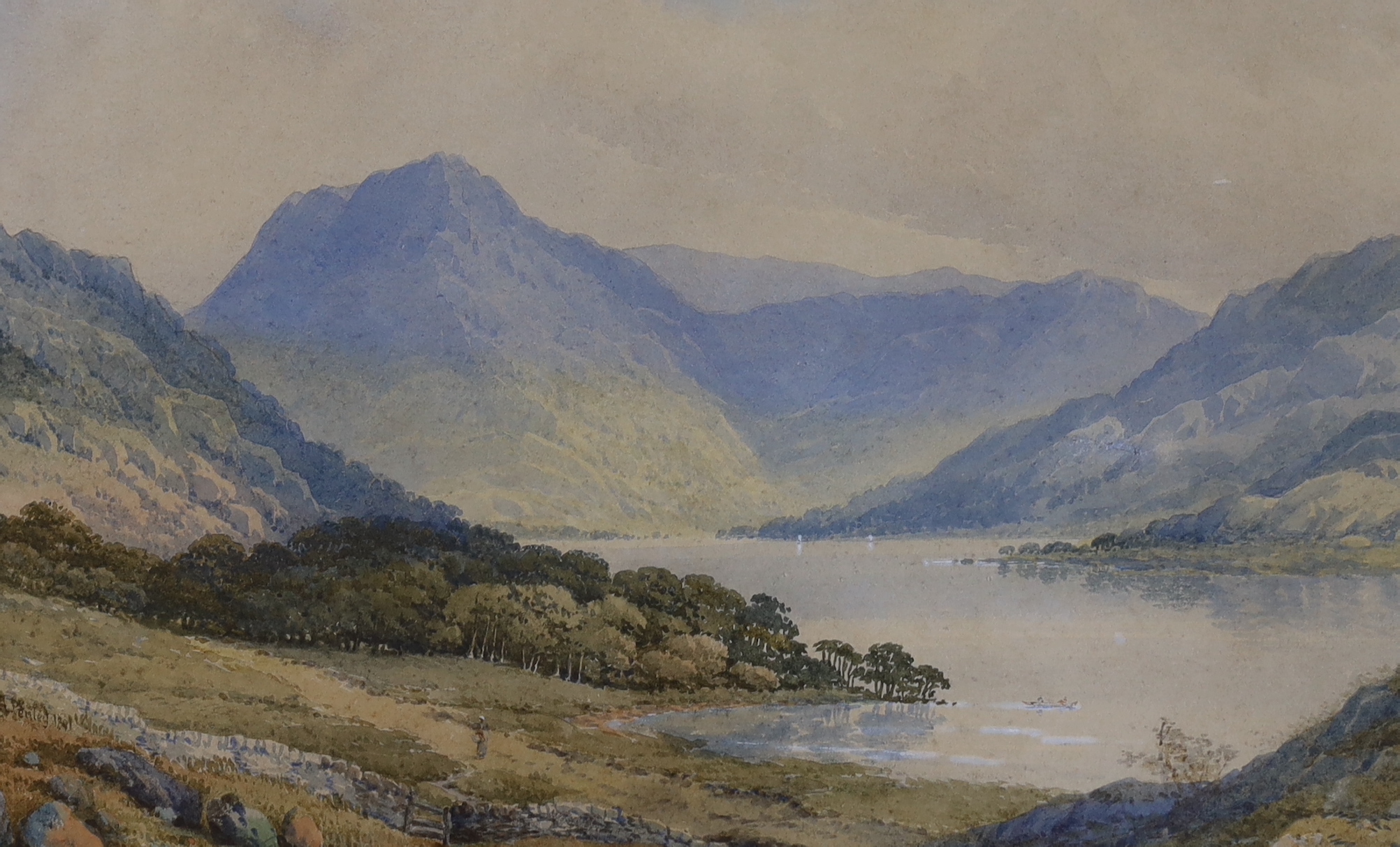 Six Victorian watercolour landscapes, by Edwin and Aaron Penley, The majority signed, the largest 18 X 46 cm, together with two volumes of sketching from nature in watercolours by Aaron Penley and albums of research on t